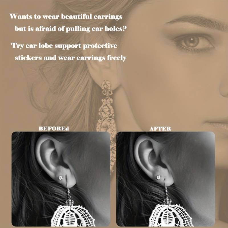 50/100Pcs Ear Lobe Support Patches Earring Ear Patches Protectors Heavy  Earrings Stabilizers Large Earring Lift Patches For Earrings